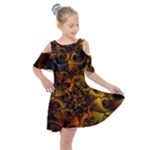 Digitalartflower Kids  Shoulder Cutout Chiffon Dress