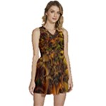Digitalartflower Sleeveless High Waist Mini Dress