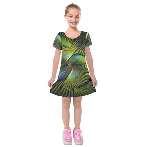Digitalart  Waves Kids  Short Sleeve Velvet Dress from UrbanLoad.com