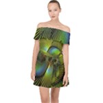 Digitalart  Waves Off Shoulder Chiffon Dress