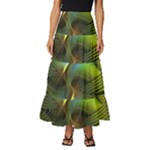 Digitalart  Waves Tiered Ruffle Maxi Skirt