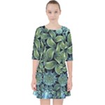 Digitalartflower Quarter Sleeve Pocket Dress