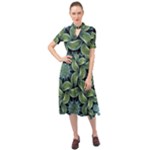 Digitalartflower Keyhole Neckline Chiffon Dress