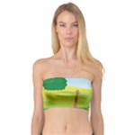 Mother And Daughter Yoga Art Celebrating Motherhood And Bond Between Mom And Daughter. Bandeau Top