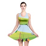 Mother And Daughter Yoga Art Celebrating Motherhood And Bond Between Mom And Daughter. Reversible Skater Dress