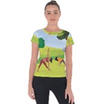 Mother And Daughter Yoga Art Celebrating Motherhood And Bond Between Mom And Daughter. Short Sleeve Sports Top 