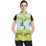 Mother And Daughter Yoga Art Celebrating Motherhood And Bond Between Mom And Daughter. Women s Puffer Vest