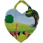 Mother And Daughter Yoga Art Celebrating Motherhood And Bond Between Mom And Daughter. Giant Heart Shaped Tote