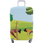 Mother And Daughter Yoga Art Celebrating Motherhood And Bond Between Mom And Daughter. Luggage Cover (Large)