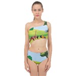 Mother And Daughter Yoga Art Celebrating Motherhood And Bond Between Mom And Daughter. Spliced Up Two Piece Swimsuit