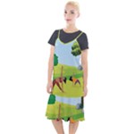 Mother And Daughter Yoga Art Celebrating Motherhood And Bond Between Mom And Daughter. Camis Fishtail Dress
