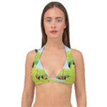 Mother And Daughter Yoga Art Celebrating Motherhood And Bond Between Mom And Daughter. Double Strap Halter Bikini Top