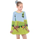 Mother And Daughter Y Kids  Long Sleeve Dress