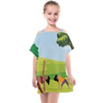 Mother And Daughter Y Kids  One Piece Chiffon Dress