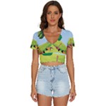 Mother And Daughter Y V-Neck Crop Top