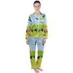 Large Women s Long Sleeve Satin Pajamas Set	