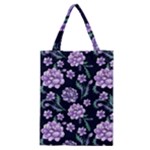 Elegant purple pink peonies in dark blue background Classic Tote Bag