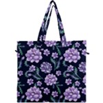 Elegant purple pink peonies in dark blue background Canvas Travel Bag