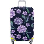 Elegant purple pink peonies in dark blue background Luggage Cover (Large)
