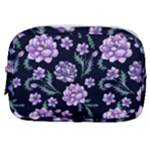Elegant purple pink peonies in dark blue background Make Up Pouch (Small)