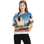  Us ventag eagles Travel Poster Graphic Style Redbleuwhite  One Shoulder Cut Out Tee