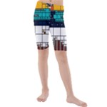 Abstract Statistics Rectangles Classification Kids  Mid Length Swim Shorts