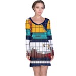 Abstract Statistics Rectangles Classification Long Sleeve Nightdress