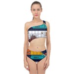 Abstract Statistics Rectangles Classification Spliced Up Two Piece Swimsuit