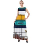 Abstract Statistics Rectangles Classification Chiffon Mesh Boho Maxi Dress
