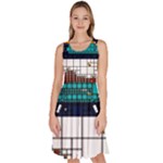 Abstract Statistics Rectangles Classification Knee Length Skater Dress With Pockets