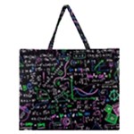 Math-linear-mathematics-education-circle-background Zipper Large Tote Bag