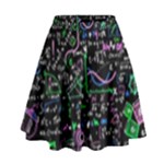 Math-linear-mathematics-education-circle-background High Waist Skirt