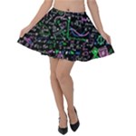Math-linear-mathematics-education-circle-background Velvet Skater Skirt