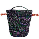 Math-linear-mathematics-education-circle-background Drawstring Bucket Bag