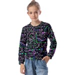 Math-linear-mathematics-education-circle-background Kids  Long Sleeve Tee with Frill 