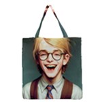 Schooboy With Glasses Grocery Tote Bag