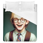 Schooboy With Glasses Duvet Cover (Queen Size)