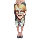 Schooboy With Glasses Midi Pencil Skirt