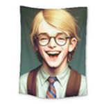 Schooboy With Glasses Medium Tapestry
