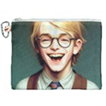 Schooboy With Glasses Canvas Cosmetic Bag (XXL)