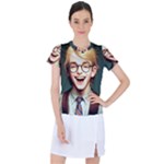 Schooboy With Glasses Women s Sports Top