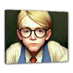 Schooboy With Glasses 2 Canvas 20  x 16  (Stretched)