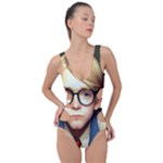 Schooboy With Glasses 2 Side Cut Out Swimsuit