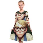 Schooboy With Glasses 2 Kids  Midi Sailor Dress