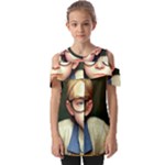 Schooboy With Glasses 2 Fold Over Open Sleeve Top