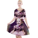 Cute Adorable Victorian Gothic Girl 17 Quarter Sleeve A-Line Dress