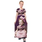 Cute Adorable Victorian Gothic Girl 17 Kids  Short Sleeve Maxi Dress