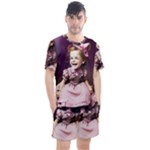 Cute Adorable Victorian Gothic Girl 17 Men s Mesh Tee and Shorts Set