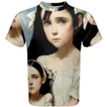 Victorian Girl With Long Black Hair And Doll Men s Cotton Tee