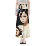 Victorian Girl With Long Black Hair And Doll Full Length Maxi Skirt